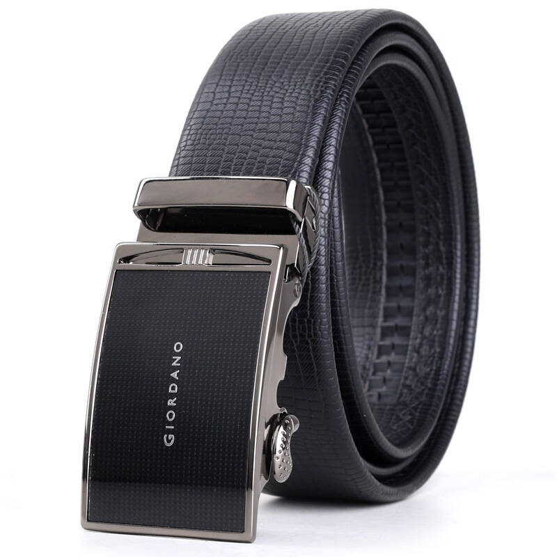 佐丹奴(giordano)mp142-01n 男士头层牛皮自动扣皮带 黑色 京东自营