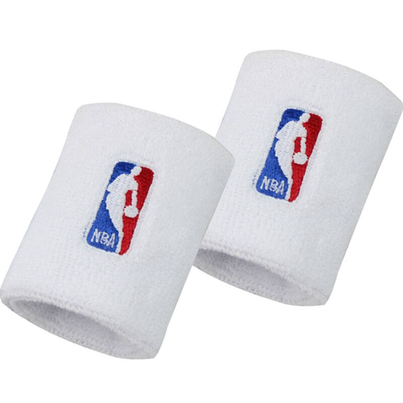 nba 男士运动护腕篮球防护白色护腕2只装 京东自营