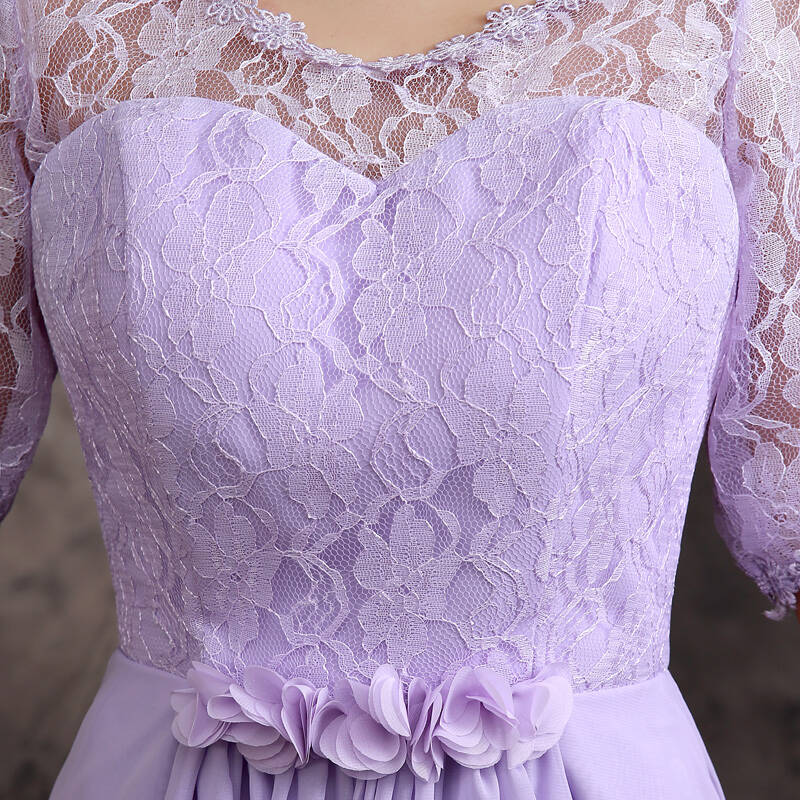 幸服良呈2015新款春夏伴娘服姐妹团短款礼服裙紫色小礼服伴娘装 d款