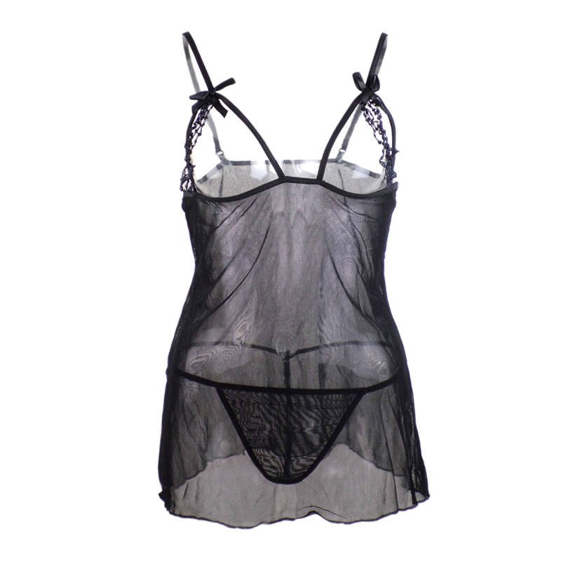 nightfire夜火情趣内衣2296 黑色水滴露乳短裙 性感睡裙 睡袍 成人