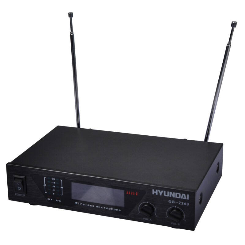 现代(hyundai)gb-2260 麦克风 无线家庭影院ktv话筒 一拖二手持卡拉ok