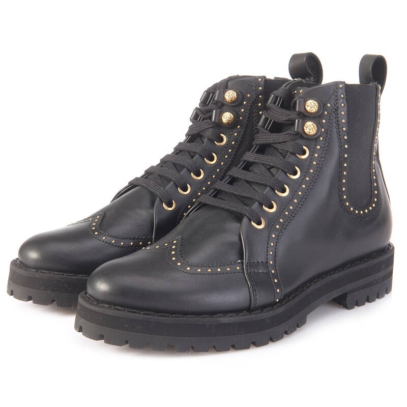 versace versus 范思哲 范瑟丝 男士黑色牛皮踝靴 fsu067c fvli f410