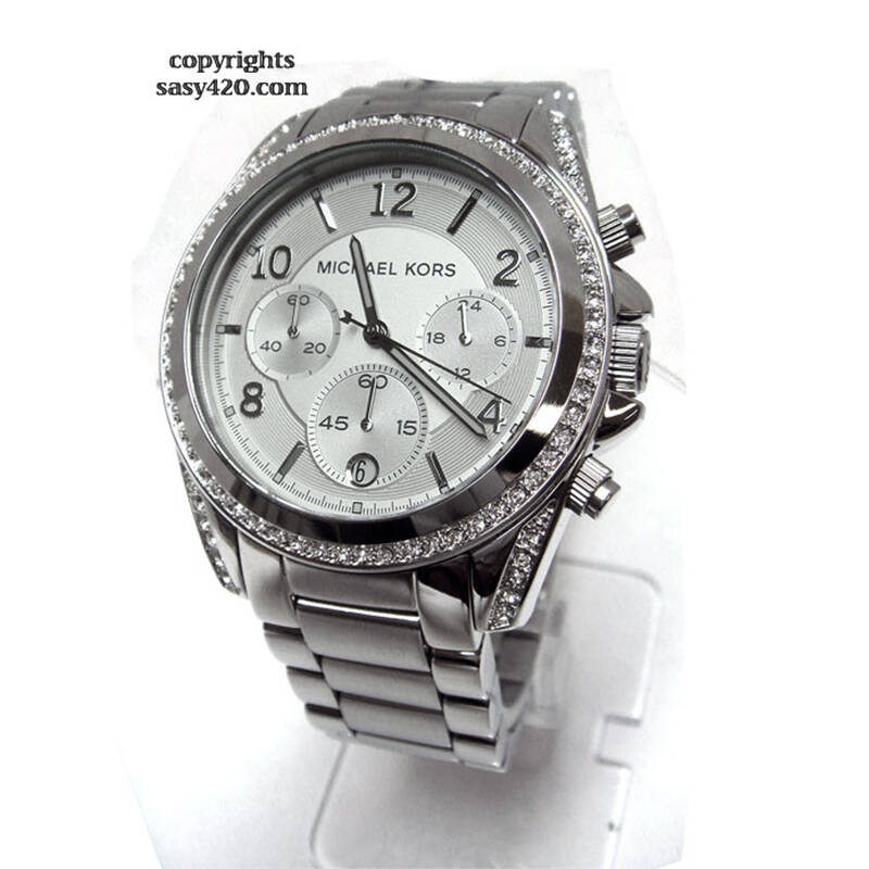 michael kors迈克科尔斯银色三表盘石英女表镶钻女士手表mk5165可货到