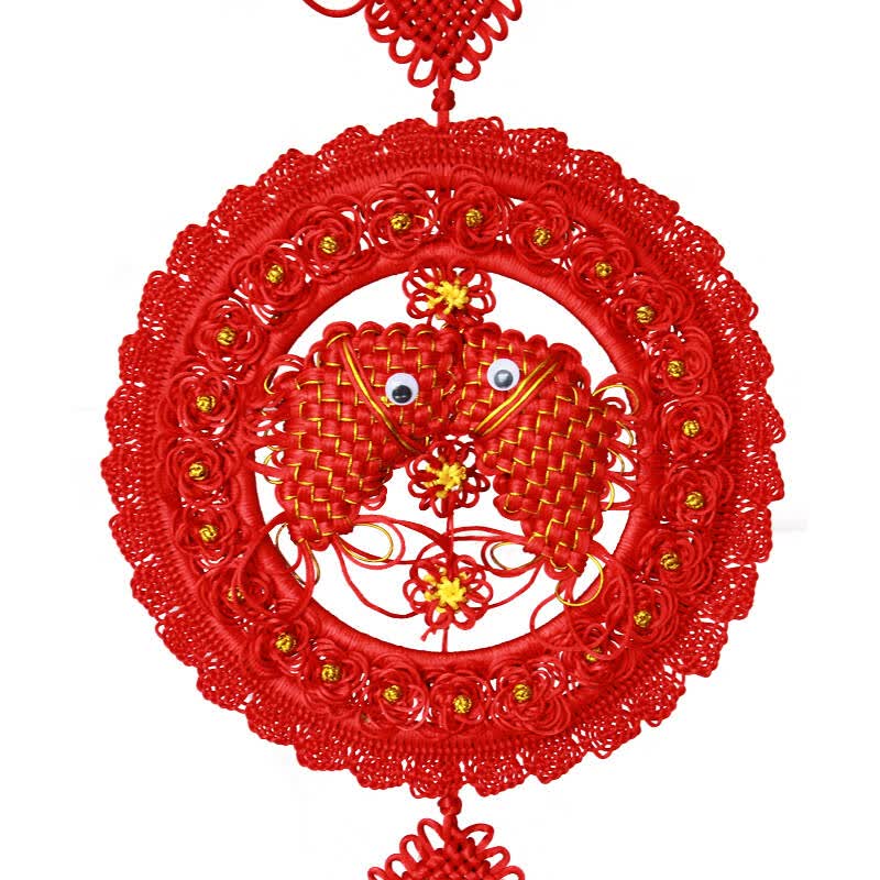 中国结年年有余挂饰新年挂件鱼挂件节庆挂件搬家礼物乔迁礼品 双鱼