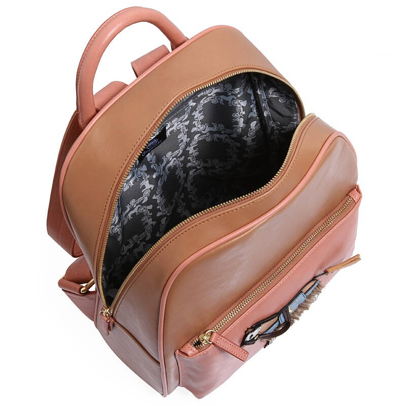 lapalette 小马包 经典款复古米色人造革双肩背包 bc5xq21309189