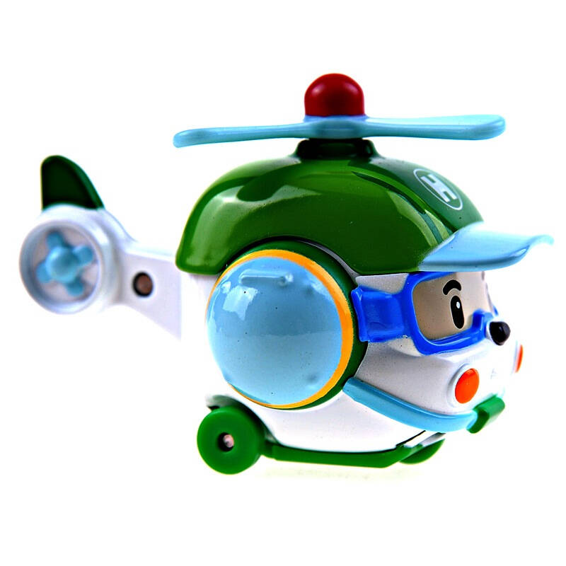 银辉玩具变形警车珀利poli动漫周边汽车机器人玩具小汽车-海利直升机