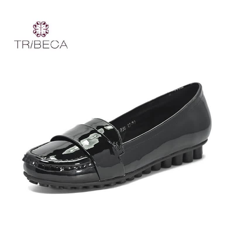 130238k 翠贝卡tribeca 正品平底鞋真皮漆皮女单鞋 原价798 黑色 39