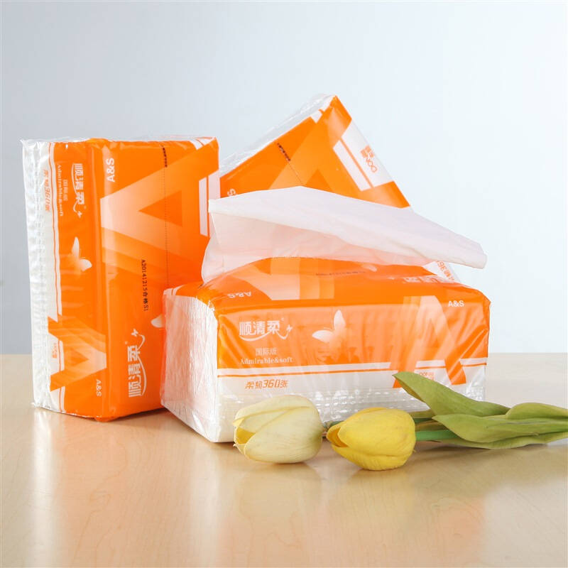 顺清柔 抽纸 国际版系列(橙色a)3层*120抽*3包中规格 - 京东