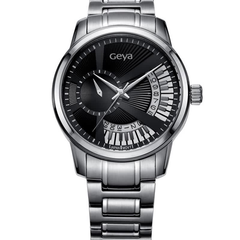 格雅(geya)天籁系列手表全自动机械精钢带男表蓝宝石镜片腕表g08119