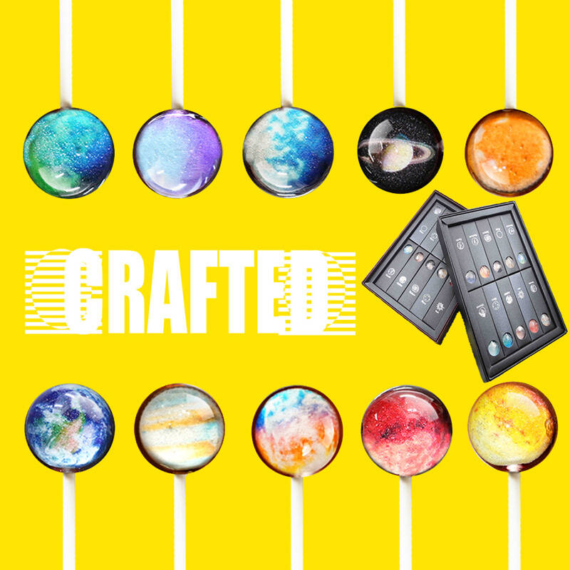 糖糖屋创意糖果太阳系星球星空棒棒糖 10支礼盒装 儿童节礼物