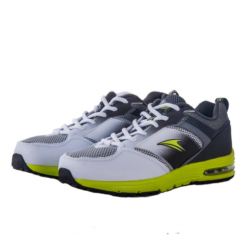 金莱克秋季男士气垫缓震跑步鞋12316005 浅灰黄绿 44