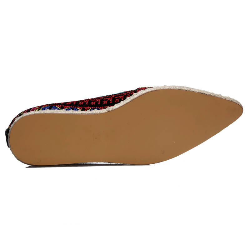 matilda春秋复古印花单鞋平底鞋尖头休闲鞋真皮孕妇鞋女鞋 花色 39