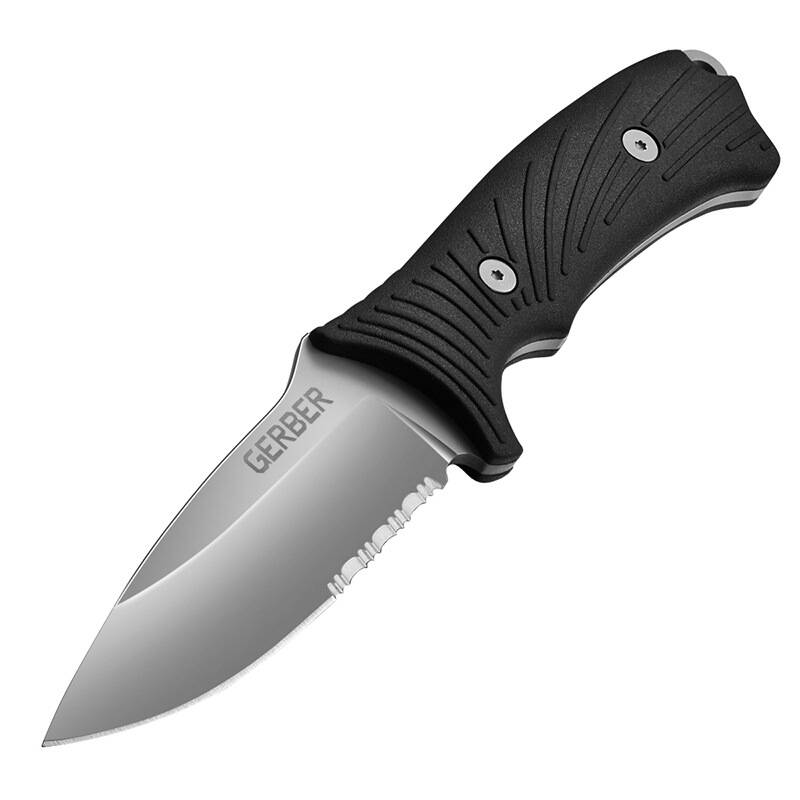 戈博gerber 狩猎系列刀 点滴刀型尼龙刀鞘齿刃直刀刀具野外求生刀荒野