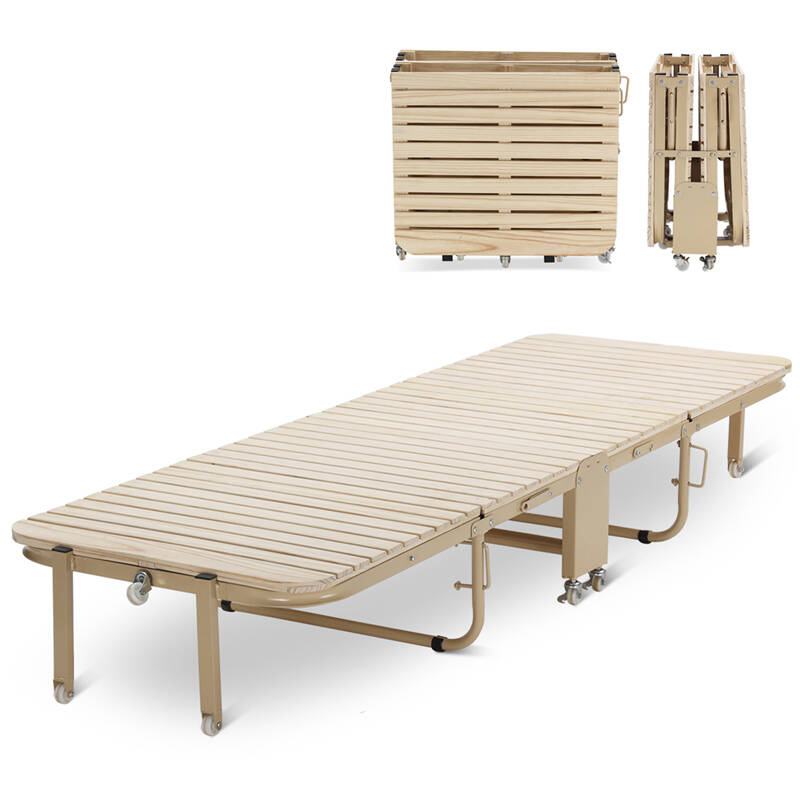 华马折叠床四折叠单人床四折实木板条双人午睡简易办公室午休床硬板