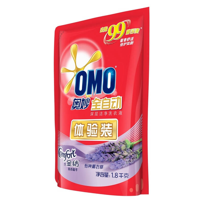 【京東超市】奧妙(omo)洗衣液 含金紡馨香精華 深層潔淨(體驗裝)1.8kg