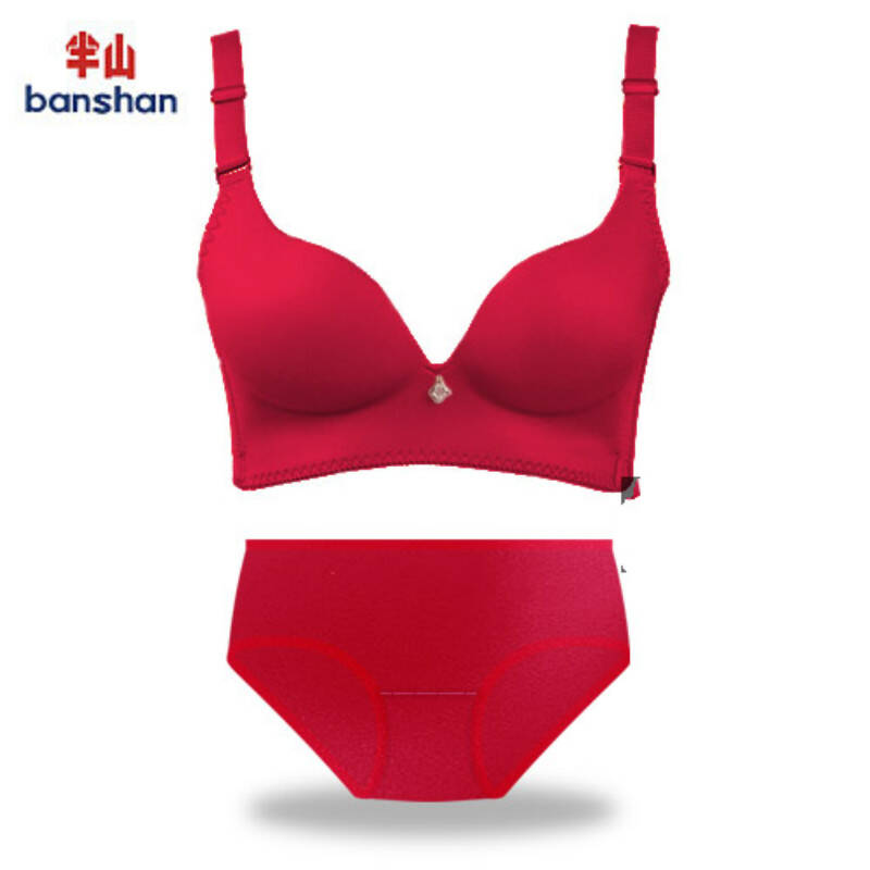 半山内衣 文胸套装春季新款一片式无痕文胸 聚拢无钢圈光面调整型文胸