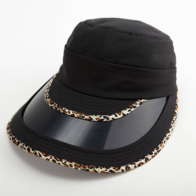 帽子女夏天韩版遮阳帽防紫外线360°防晒帽太阳帽大沿骑车空顶帽 黑色