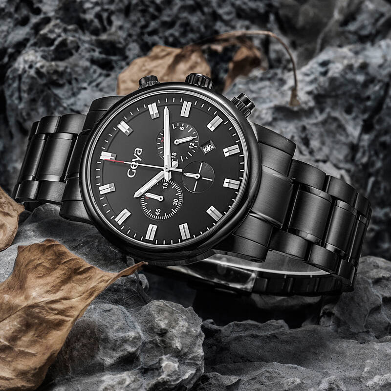 时装表防水夜光多功能手表男运动手表男士商务表g05008 全黑色