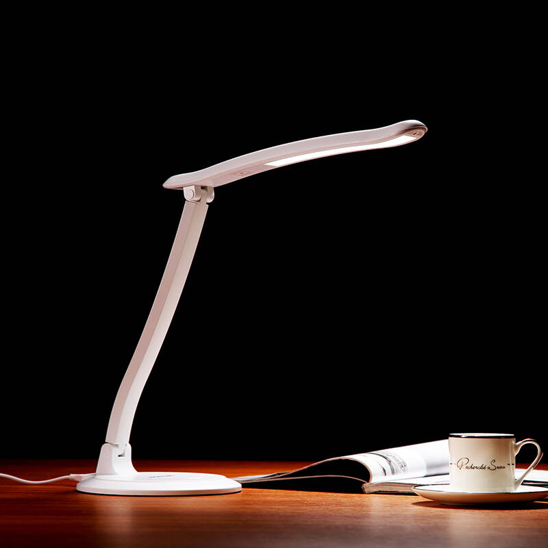 日上led台灯 护眼学生学习儿童工作台灯折叠床头灯usb充电台灯 白色