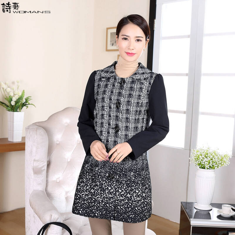 诗燕女装 2015春季新款时尚潮流优雅修身羊毛风衣 51471-096a xl