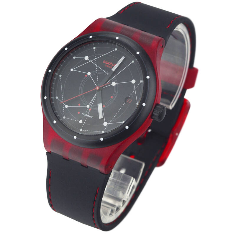 斯沃琪(swatch)手表 51星球装置系列 机械男女表装置51红sutr400