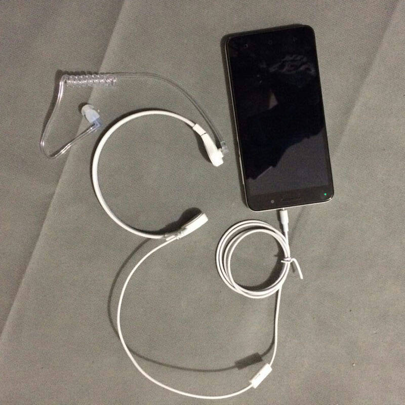 5mm接口苹果/三星防辐射 喉麦手机专用白色