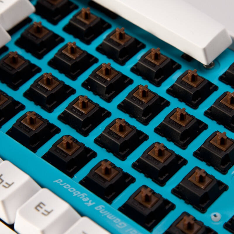 雷柏(rapoo) v500 机械游戏键盘 机械茶轴 白色版