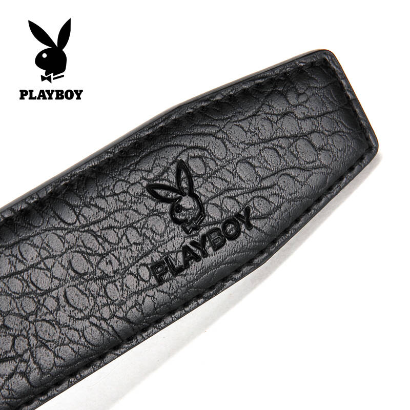 playboy花花公子 男士潮流兔头腰带光面牛皮合金板扣皮带pda0895-5b