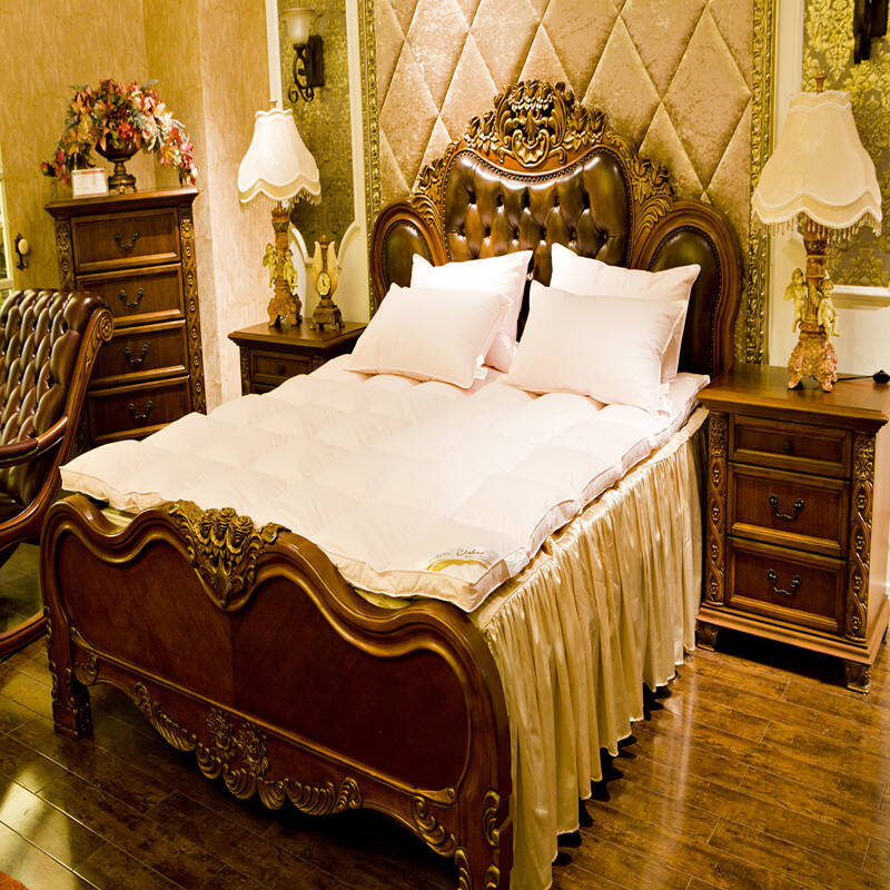 格兰贝恩 90%白鹅绒假立体羽绒床垫 d-07 米黄 1.2m床