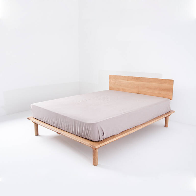 幽玄良品斗拱平背床2014年款,出口日本上坐原单,通体白橡木,木蜡油