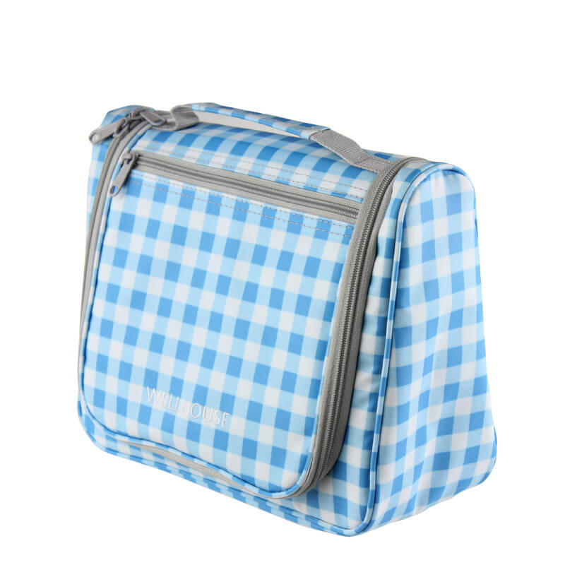 wellhouse格子洗漱包 时尚大容量收纳包韩版格子防水便携男女盥洗包