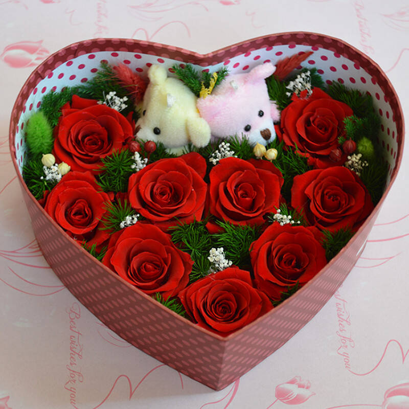 朵纬斯 永生花保鲜花玫瑰花鲜花速递生日礼物纪念日礼物 情人节礼物