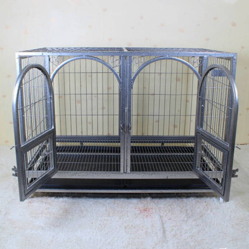 超大型犬狗笼子 加重款直角方管圆门子母笼/带隔断藏獒 中型125*80*95