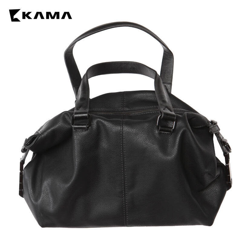 kama 卡玛 2015新款女包包 时尚pu提包黑色挂包 7115058 黑色