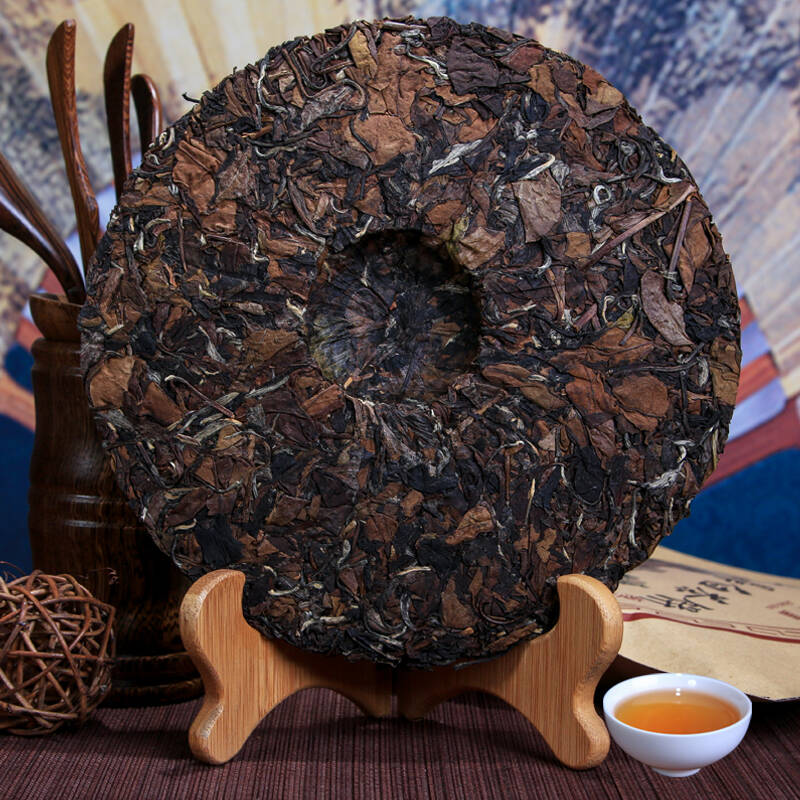 中茗天富茗茶 福鼎白茶 高品质高海拔老白茶饼寿眉贡眉饼 357g 5年陈