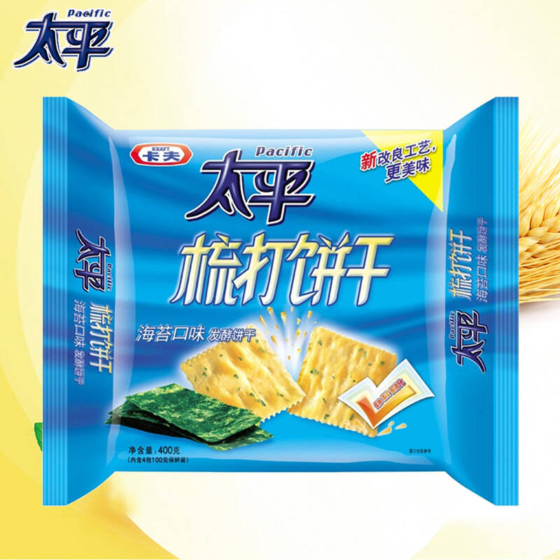 太平梳打饼干 加铁海苔口味 400g家庭装