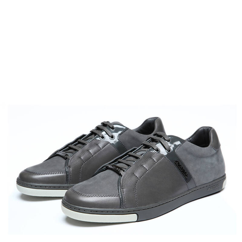 mascal麦斯克尔时尚男式男鞋小牛皮 磨砂皮系带tpu休闲鞋 深灰色 38