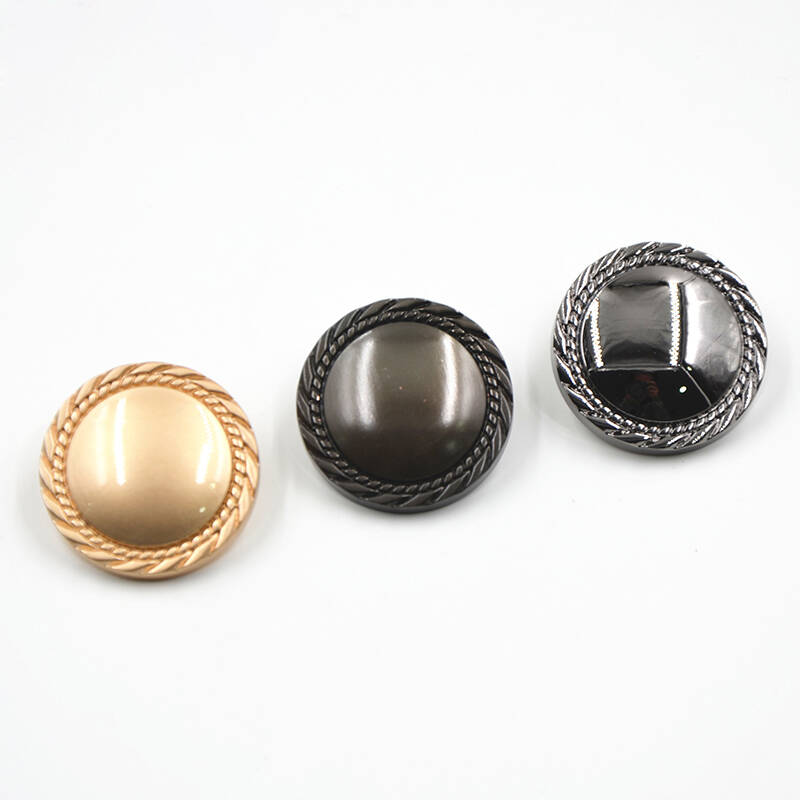 迈利达 金属花边球面高脚钮扣 锌合金电镀扣子 女装大衣风衣金色纽扣