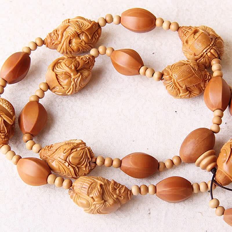 思达尔 丰收 苏工名家须木生 纯手工橄榄胡橄榄核雕刻手串