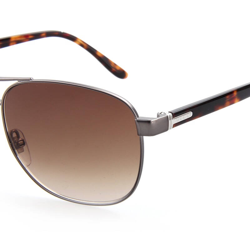 gucci 古驰 男款浅亚光枪色镜框茶色渐变镜片眼镜太阳镜gg 2220/s w09