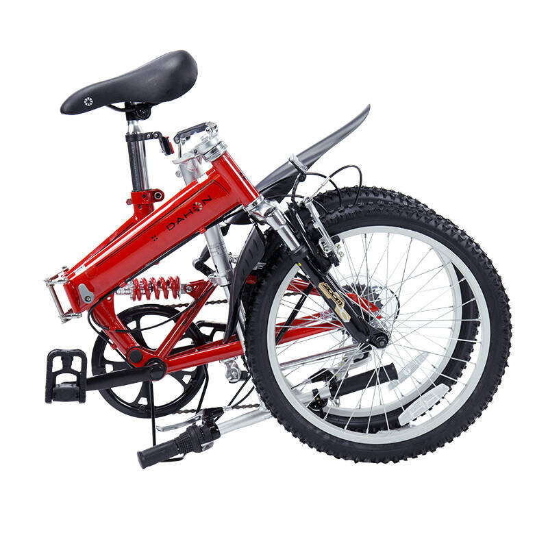 dahon大行折叠车山地车20寸6速高碳钢车架双减震自行车tst061 娇艳红