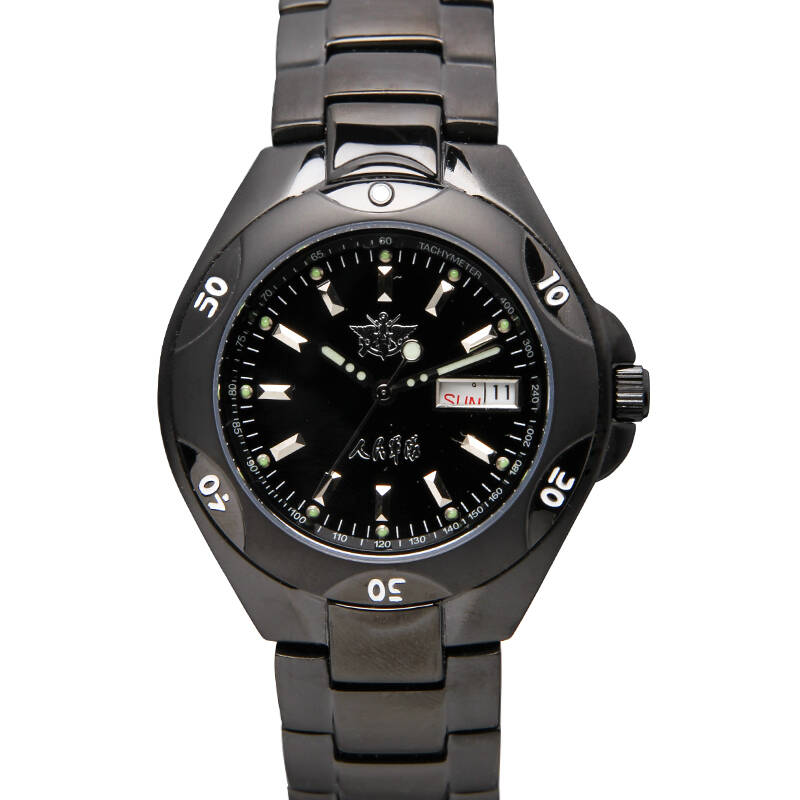 军戎(jr)手表将军系列全自动机械男士手表中国产军表g806 黑盘黑带