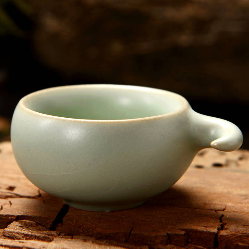 冰裂杯子汝窑青瓷陶瓷杯 瓷器茶叶杯定窑泡茶杯雪花釉功夫茶杯 汝窑