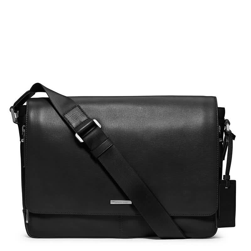 michael kors/mk 新款 男士牛皮单肩斜挎包 精品男包 33s4mwrm3l 黑色