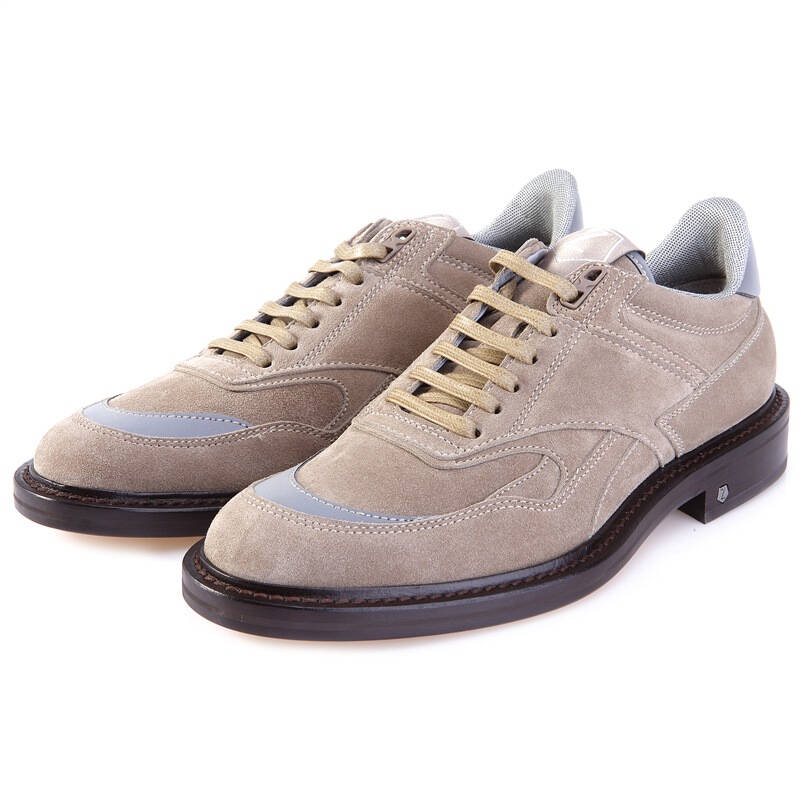 z zegna 杰尼亚 男款浅啡色绒面牛皮平底系带休闲鞋 a2163x shs san