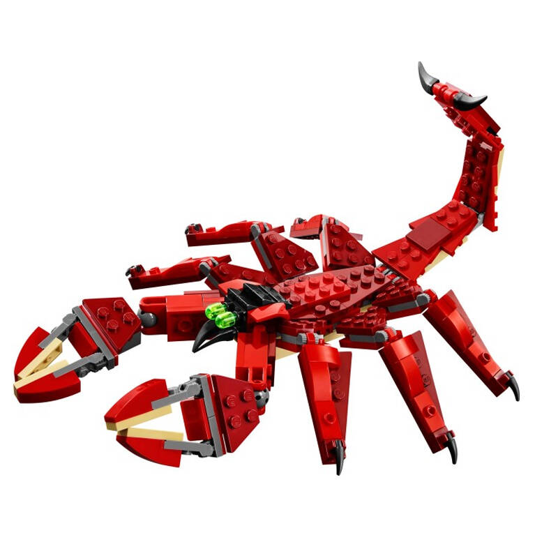 乐高儿童益智拼装积木玩具小颗粒创意百变三合一系列 红色巨怪31032