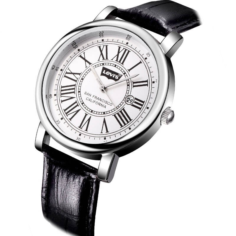 李维斯(levis)手表 时尚复古系列石英情侣表男表白盘黑带lth1801