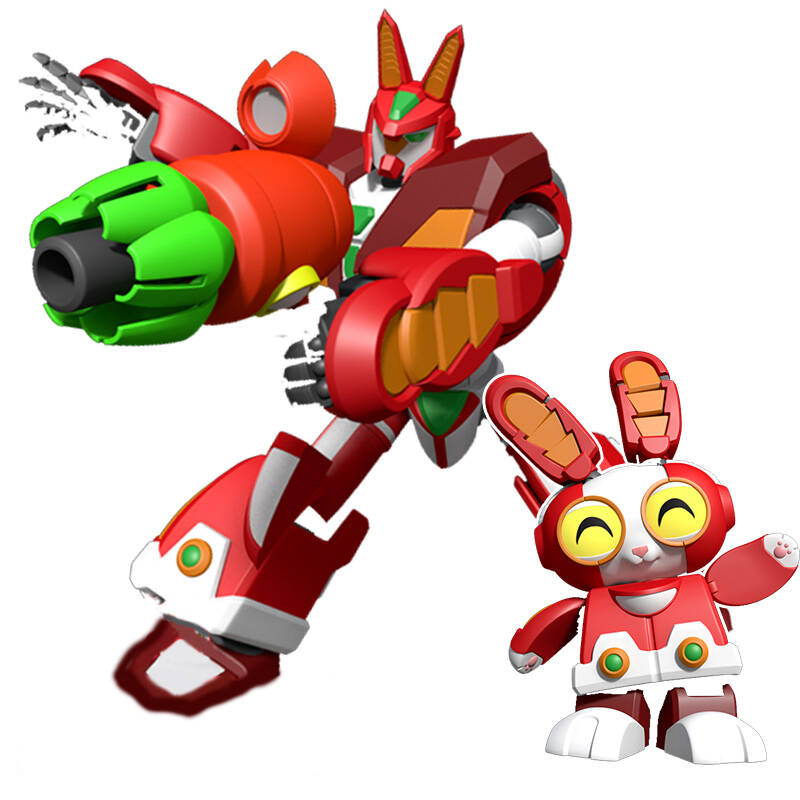 灵动创想蹦蹦兔 快乐酷宝变形合体机甲超萌总动员金刚儿童玩具 1801