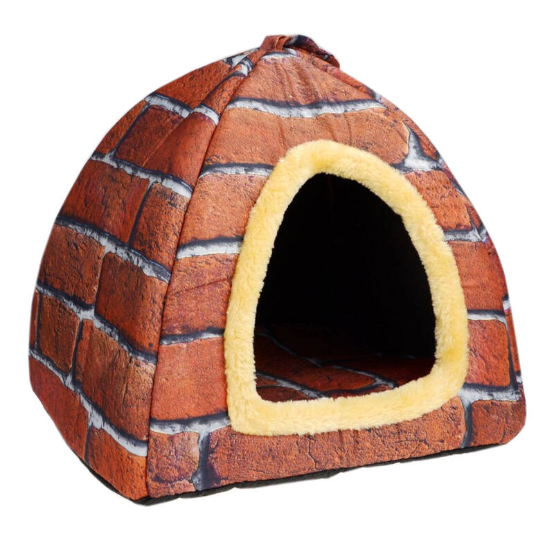 可拆洗宠物窝 蒙古包狗窝 猫房子 复古砖头 l号50*50*45