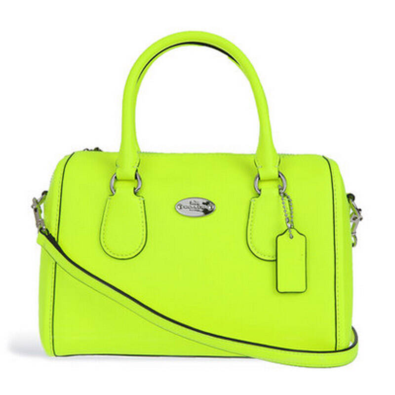 蔻驰(coach) 新款 女士皮质波士顿手提斜跨包 f34697萤光色